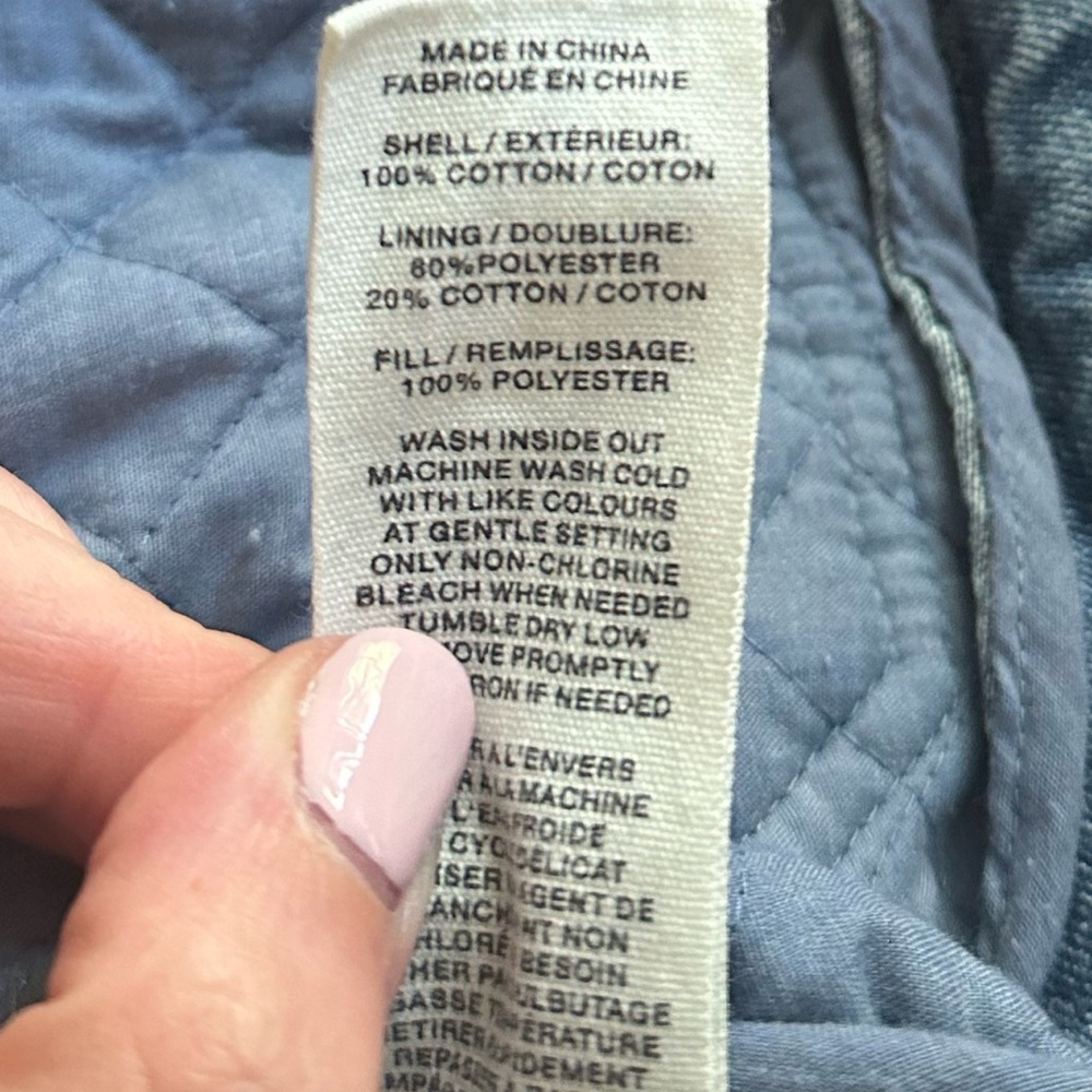 Anthropologie Avec Les Filles The Maura Bow-Tie Denim Jacket Quilted Blue Casual - Picture 7 of 8